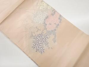 地紙に花々模様織出し名古屋帯